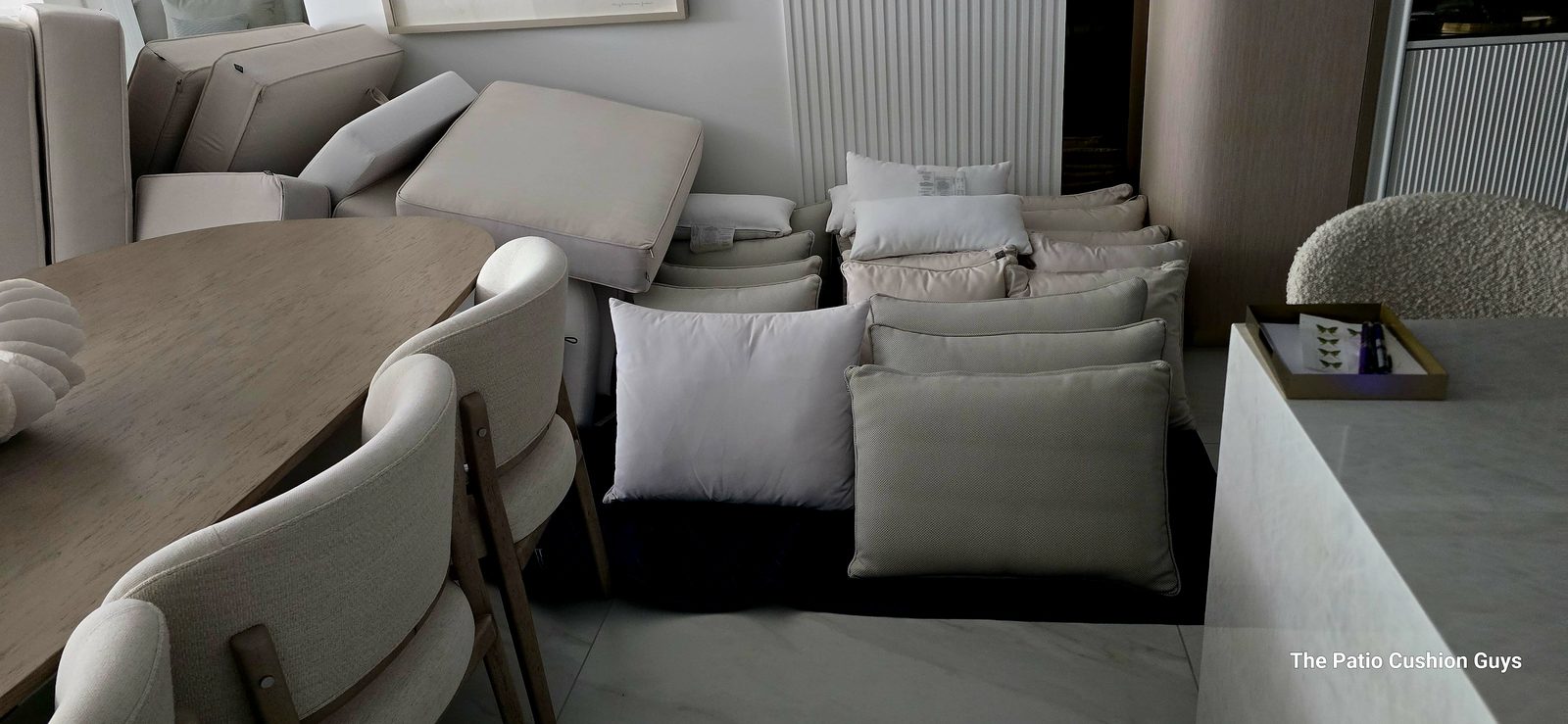 Freshly cleaned outdoor cushions on a patio in Delray Beach, FL